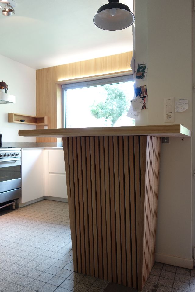 make-over van bestaande keuken met houten elementen